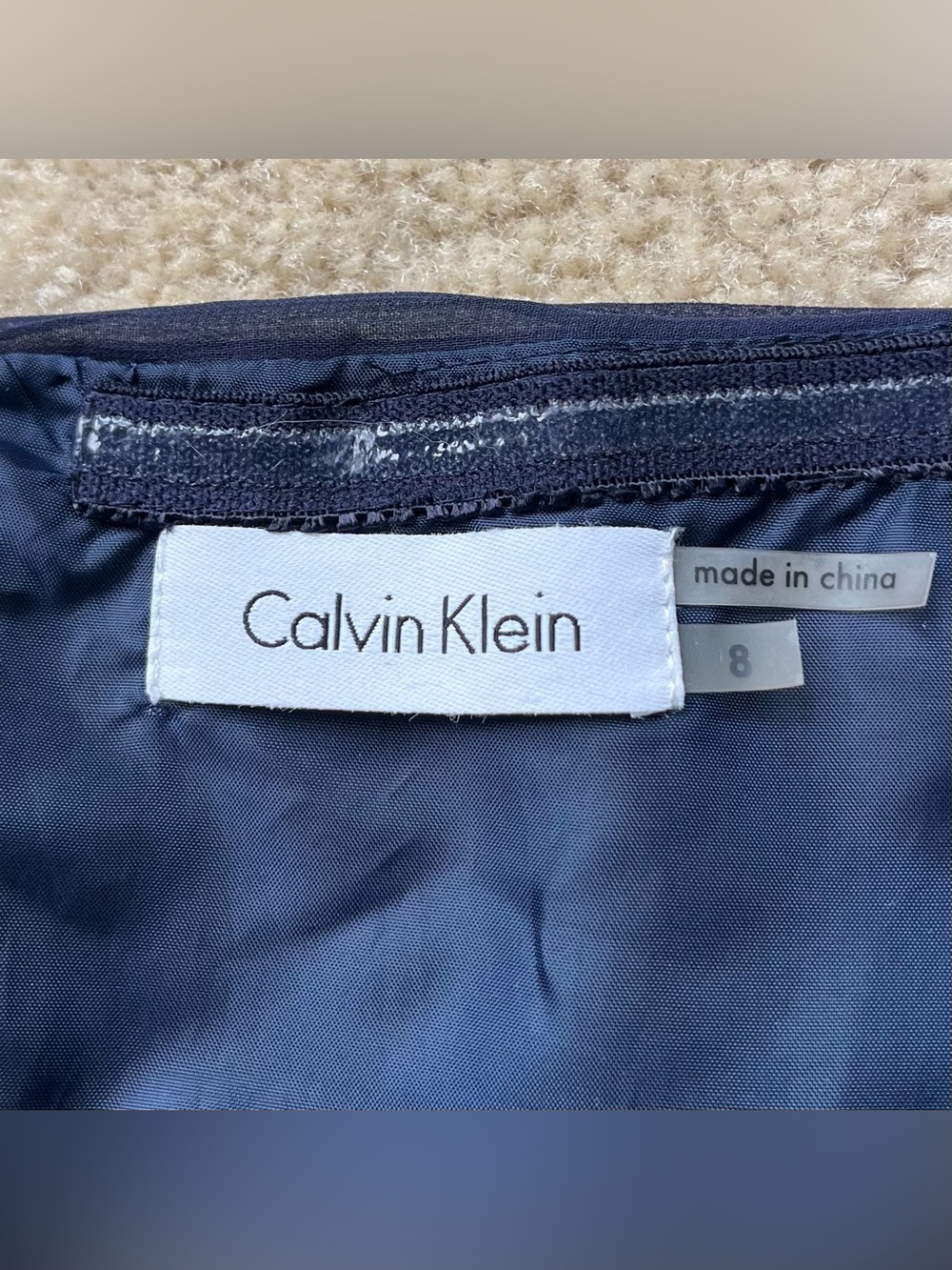Calvin Klein Navy Blue One Shoulder Maxi Evening Formal Dress - Size 8 - *VGUC - Picture 10 of 13